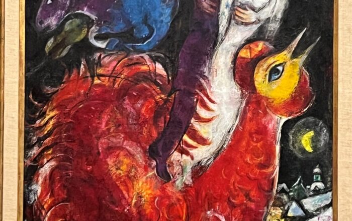 Gemälde von Marc Chagall „Brautpaar mit Hahn“, 1939–47